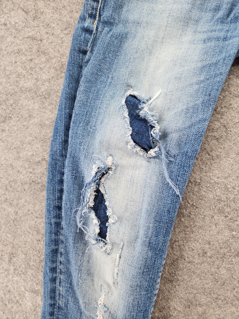 Daytrip Jeans Womens 27 Lynx Ankle Skinny Distressed Blue Denim Raw Cuff - Picture 5 of 11